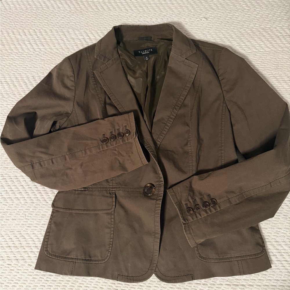Talbots size‎ 10 dark green academia preppy blazer
